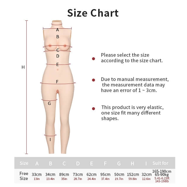 Body Copa D de Silicona con Cremallera Trasera 4G