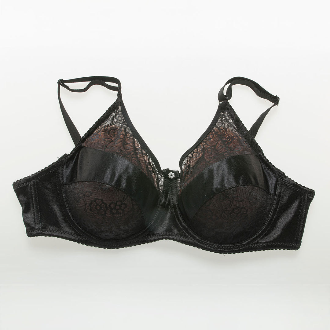 Formas de mama de silicona en forma de lágrima con sujetador de bolsillo negro