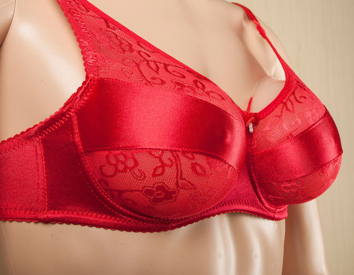 Formas de mama de silicona en forma de lágrima con sujetador de bolsillo rojo