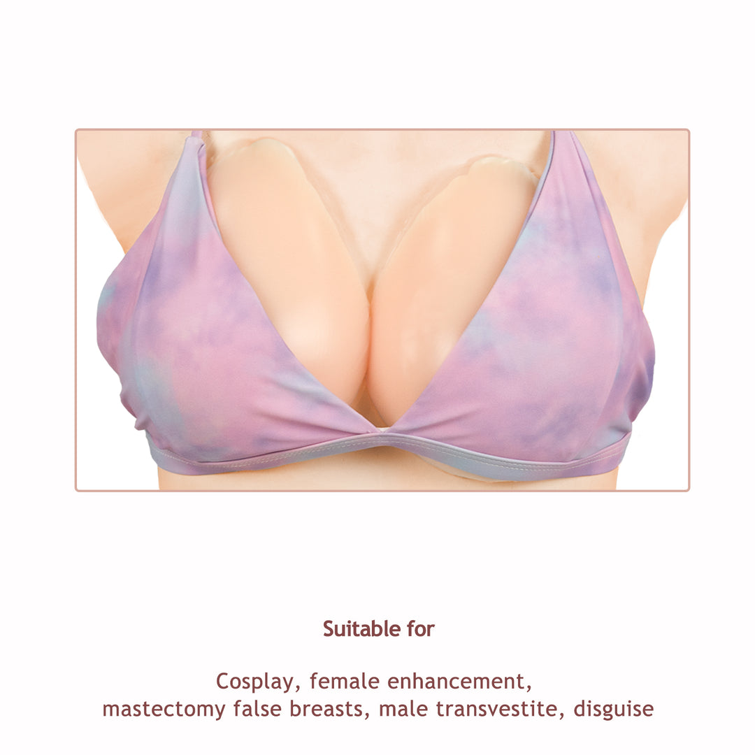 One Pair Adhesive Sticky Silicone Breast Forms for Mastectomy