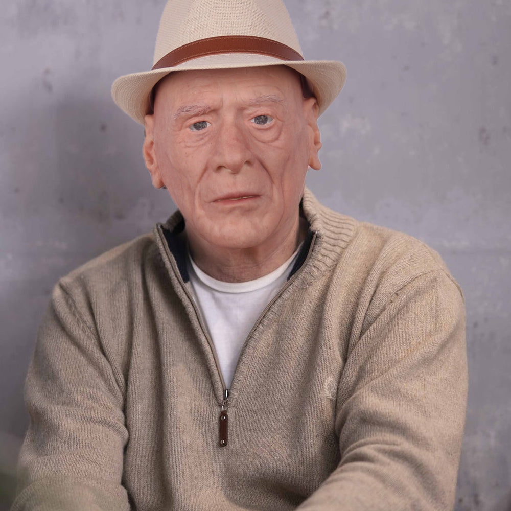 Máscara de cabeza de anciano de silicona Dees