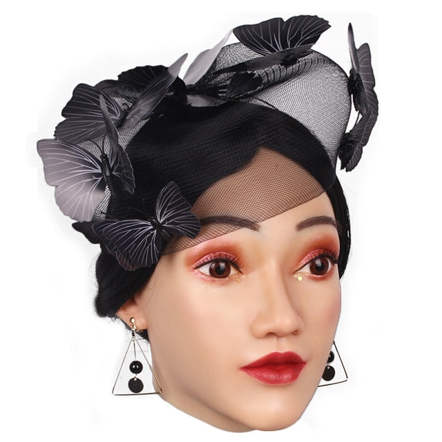 Máscara de cabeza femenina de silicona Elsa 1G