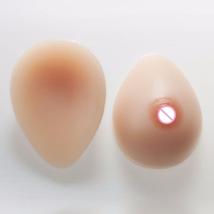 Formas de mama de silicona en forma de lágrima con sujetador de bolsillo negro 