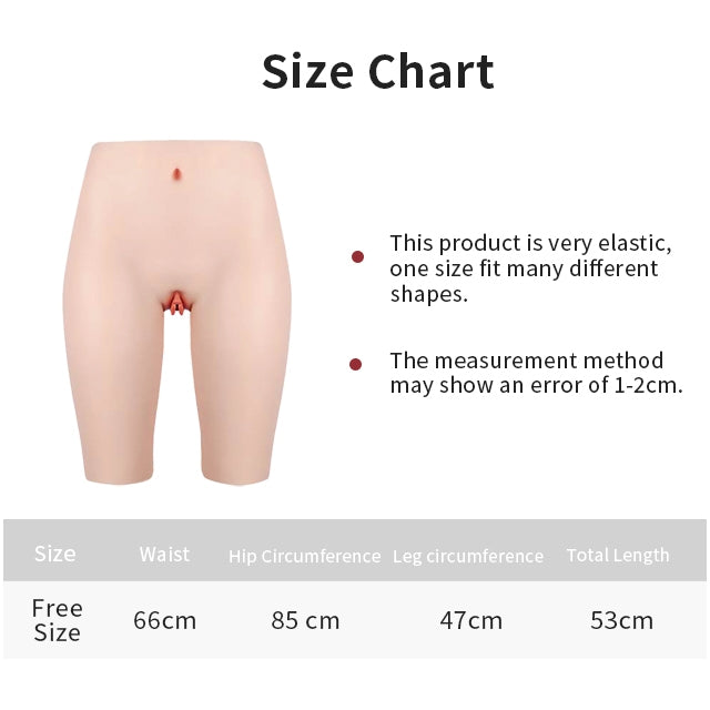 Pantalones vaginales de silicona de media longitud 1G