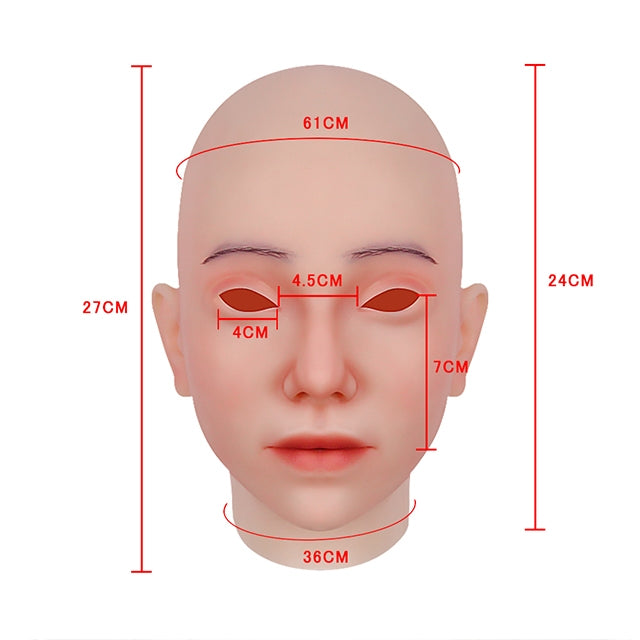 Máscara de cabeza femenina de silicona Kathy